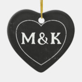 Erste Weihnachtsfeier Herzdekoration Keramik Ornament (Vorne)