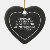 Erste Weihnachtsfeier Herzdekoration Keramik Ornament (Hinten)