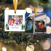 Erste Weihnachtsfeier im Camper RV Rustikales Foto Keramikornament