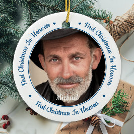 Erste Weihnachtsfeier im Himmel Gewohnte 2-Foto-Ge Keramik Ornament