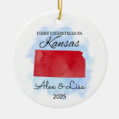Erste Weihnachtsfeier im Kansas Staat Ornament (Vorne)