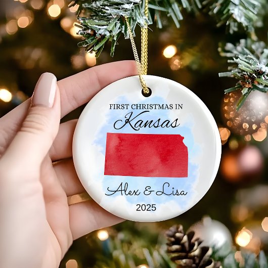 Erste Weihnachtsfeier im Kansas Staat Ornament