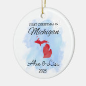 Erste Weihnachtsfeier im Michigan Staat Ornament (Links)