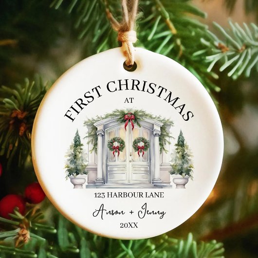 Erste Weihnachtsfeier im New House Individuelle Na Keramik Ornament