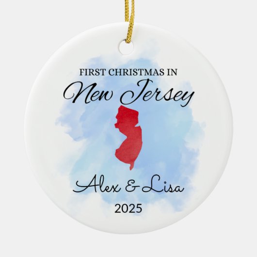 Erste Weihnachtsfeier im New Jersey Staat Ornament (Vorne)