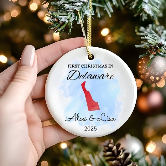 Erste Weihnachtsfeier in Delaware Staat Ornament