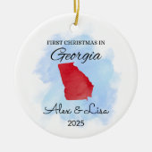 Erste Weihnachtsfeier in Georgia Staat Ornament (Vorne)