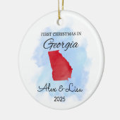 Erste Weihnachtsfeier in Georgia Staat Ornament (Links)