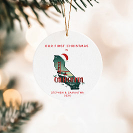 Erste Weihnachtsfeier in Kalifornien - Staat - Ben Keramik Ornament