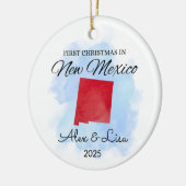 Erste Weihnachtsfeier in New Mexico Staat Ornament (Links)