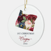 Erste Weihnachtsfeier in Oregon - Personalisiertes Keramik Ornament (Links)