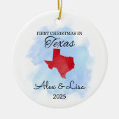 Erste Weihnachtsfeier in Texas Staat Ornament (Vorne)