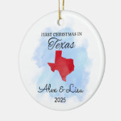 Erste Weihnachtsfeier in Texas Staat Ornament (Links)