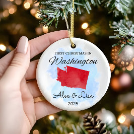 Erste Weihnachtsfeier in Washington Staat Ornament