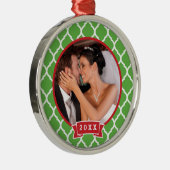 Erste Weihnachtsfeier Keepake Foto Ornament Aus Metall (Rechts)