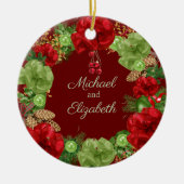 Erste Weihnachtsfeier mit dem Weihnachtsfest Keramik Ornament (Vorne)