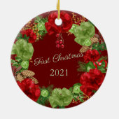 Erste Weihnachtsfeier mit dem Weihnachtsfest Keramik Ornament (Hinten)