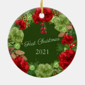 Erste Weihnachtsfeier mit dem Weihnachtsfest Keramik Ornament (Hinten)