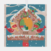 Erste Weihnachtsfeier mit Kardinälen Couple Orname Ornament Aus Glas (Rückseite)