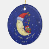 Erste Weihnachtsfeier mit Monogramm Name des Babys Keramik Ornament (Links)