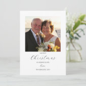 Erste Weihnachtsfeier Mr. and Mrs Simple Square Fo Feiertagskarte (Stehend Vorderseite)