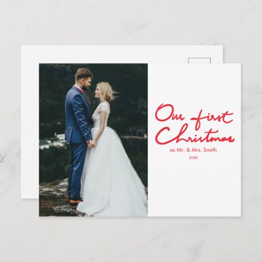 Erste Weihnachtsfeier | Neuauflage Foto Weihnachte Postkarte (Vorne/Hinten)