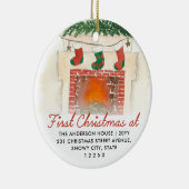 Erste Weihnachtsfeier Neue Zuhause Fireplace Strum Keramik Ornament (Rechts)