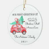 Erste Weihnachtsfeier neue Zuhause für den Holiday Keramik Ornament (Links)