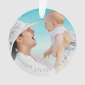 Erste Weihnachtsfeier - neues Baby aquamarin Ornament (Vorderseite)