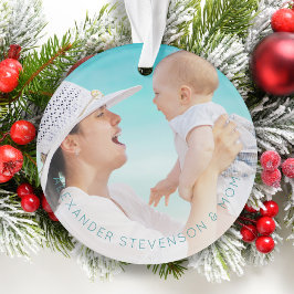 Erste Weihnachtsfeier - neues Baby aquamarin Ornament