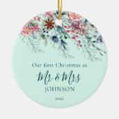 Erste Weihnachtsfeier Neuvermähltes Minze Weihnach Keramik Ornament (Vorne)