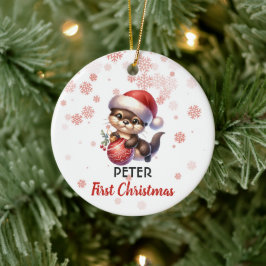 Erste Weihnachtsfeier niedlich Otter Baby Ornament