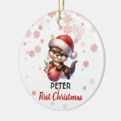 Erste Weihnachtsfeier niedlich Otter Baby Ornament (Links)