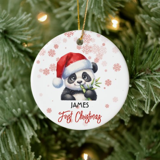 Erste Weihnachtsfeier niedlich Panda Baby Ornament (Baum)