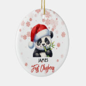 Erste Weihnachtsfeier niedlich Panda Baby Ornament (Rechts)