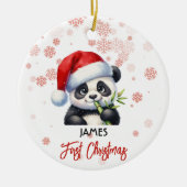 Erste Weihnachtsfeier niedlich Panda Baby Ornament (Vorne)