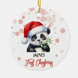 Erste Weihnachtsfeier niedlich Panda Baby Ornament
