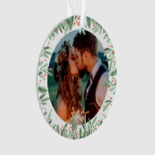 Erste Weihnachtsfeier nur verheiratet festgeendet Ornament (Vorderseite)