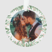 Erste Weihnachtsfeier nur verheiratet festgeendet Ornament (Vorderseite)