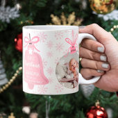 Erste Weihnachtsfeier Oma Glocke Rosa Schneeflocke Kaffeetasse