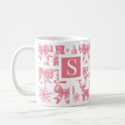 Erste Weihnachtsfeier, Personalisiert Monogramm Kaffeetasse (Links)