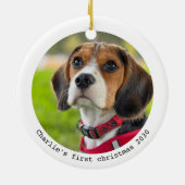 Erste Weihnachtsfeier Personalisierte Hunde Welpen Keramik Ornament (Hinten)