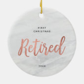 Erste Weihnachtsfeier Personalisierte Imitate Marm Keramik Ornament (Hinten)