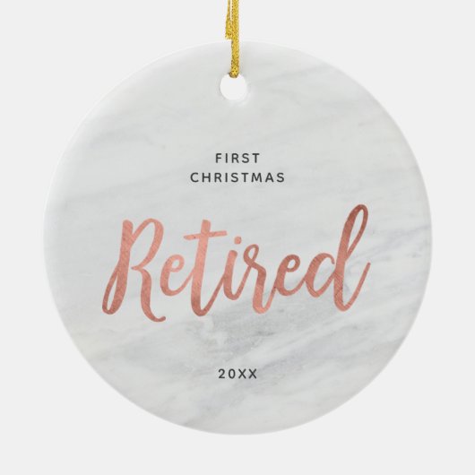 Erste Weihnachtsfeier Personalisierte Imitate Marm Keramik Ornament (Hinten)