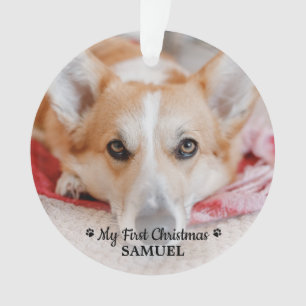 Erste Weihnachtsfeier Personalisierter Hund Welpe Ornament