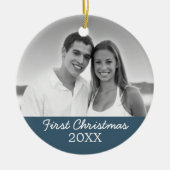 Erste Weihnachtsfeier - Single Seite Keramikornament (Vorne)