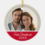 Erste Weihnachtsfeier - Single Seite Keramikornament (Vorne)