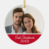 Erste Weihnachtsfeier - Single Seite Keramikornament (Vorne)