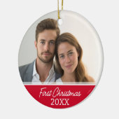 Erste Weihnachtsfeier - Single Seite Keramikornament (Links)