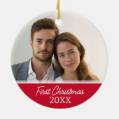 Erste Weihnachtsfeier - Single Seite Keramikornament (Hinten)